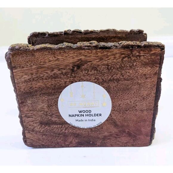Be Merry Natural Oak Wood Napkin Holder, w/Engraved "Merry Christmas" Food Safe - Picture 3 of 5